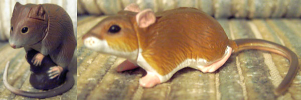 Choco Q collectible Japanese rat figures, Long haired rat figure & Field 